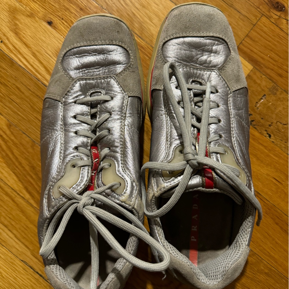 Prada 4E0874 Silver Sneakers vintage men 7 / women 9 - Picture 5 of 7